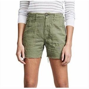 MOTHER the Shaker Green Shorts Wash color Army Green